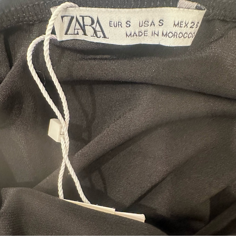 Zara black sleeveless spaghetti straps scoop neck S NWT - Picture 6 of 6